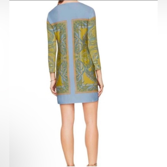 BCBGMaxAzria Size XS Dress Noely Paisley Block Print Shift Blue Multicolor - Picture 2 of 10